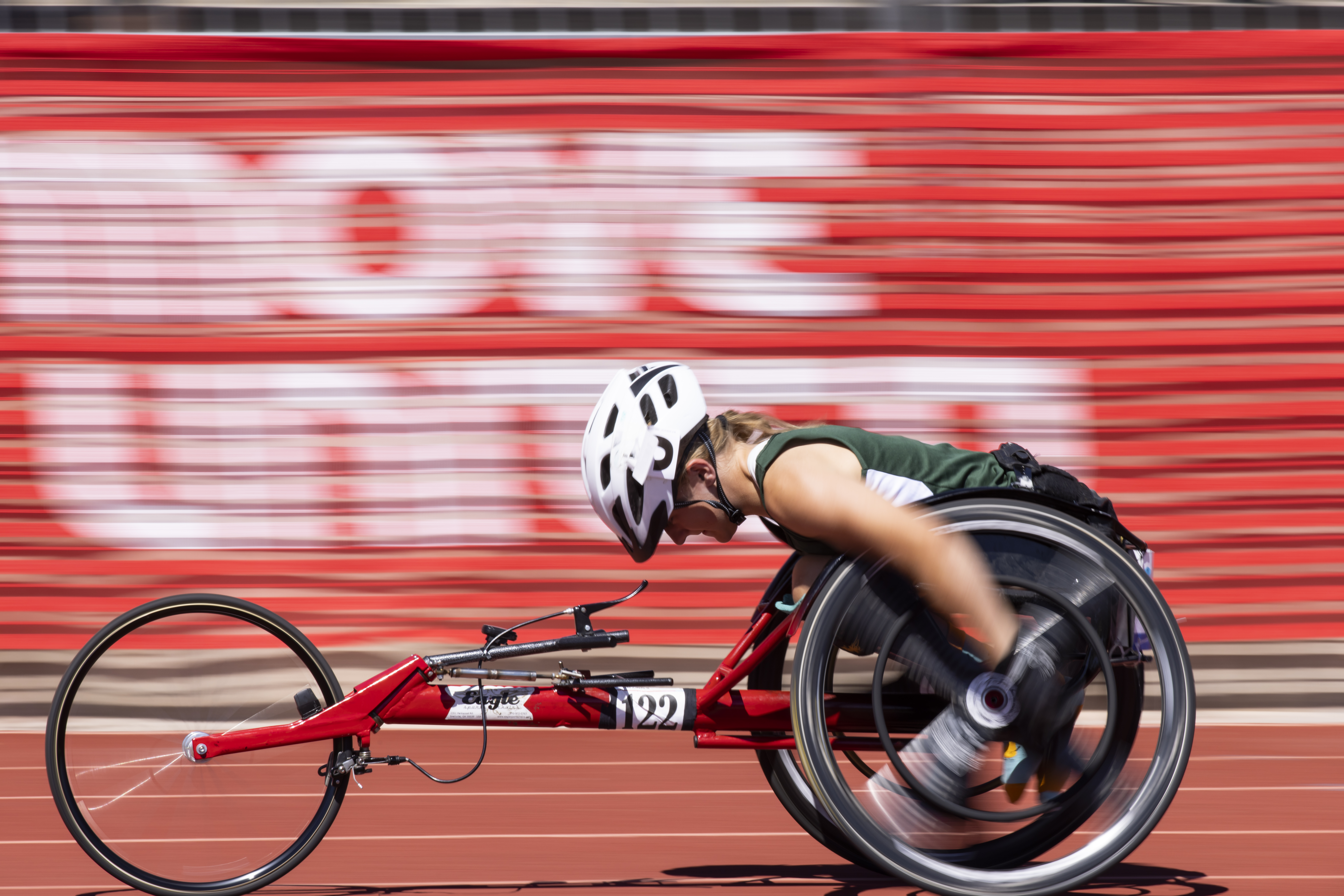 Wheelchair racer on the track